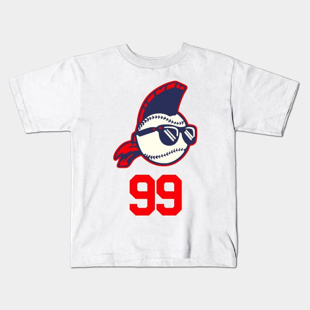 Ricky 'Wild Thing' Vaughn Jersey (Front/Back Print) Kids T-Shirt by darklordpug